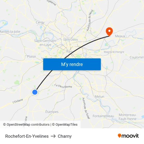 Rochefort-En-Yvelines to Charny map