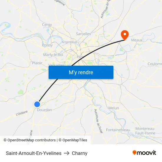Saint-Arnoult-En-Yvelines to Charny map