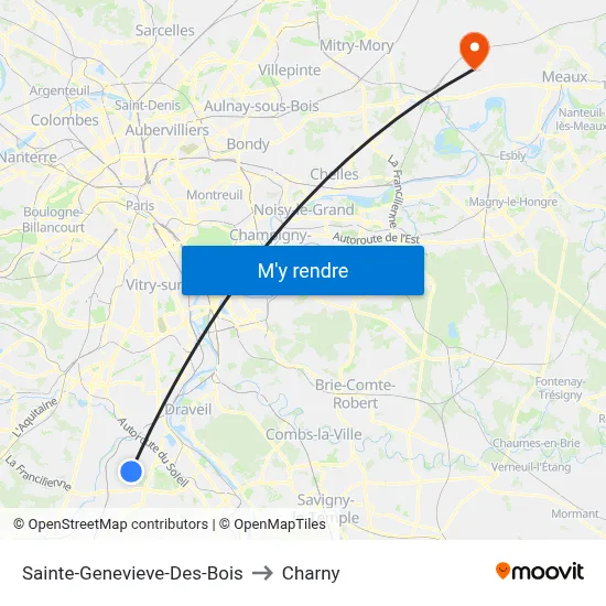 Sainte-Genevieve-Des-Bois to Charny map