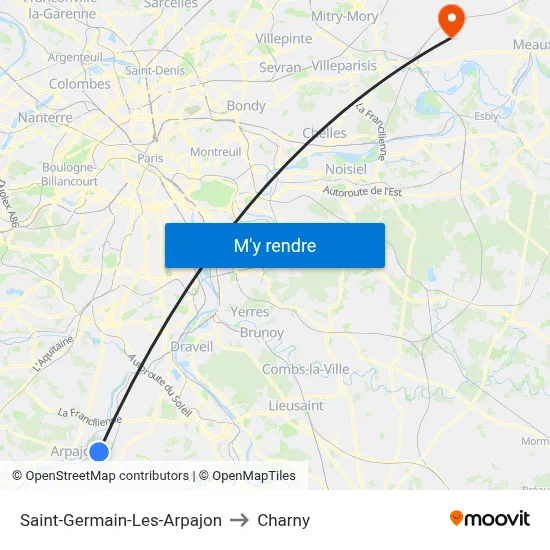 Saint-Germain-Les-Arpajon to Charny map