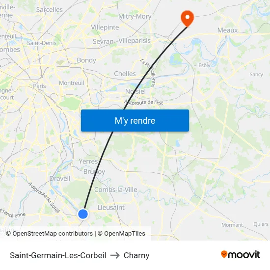 Saint-Germain-Les-Corbeil to Charny map