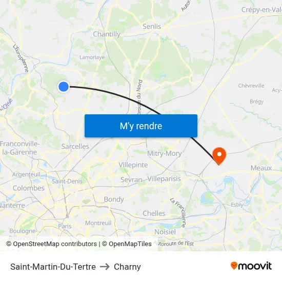 Saint-Martin-Du-Tertre to Charny map