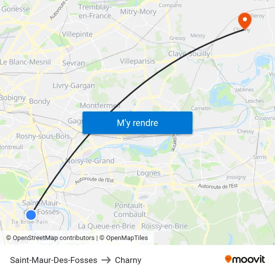 Saint-Maur-Des-Fosses to Charny map