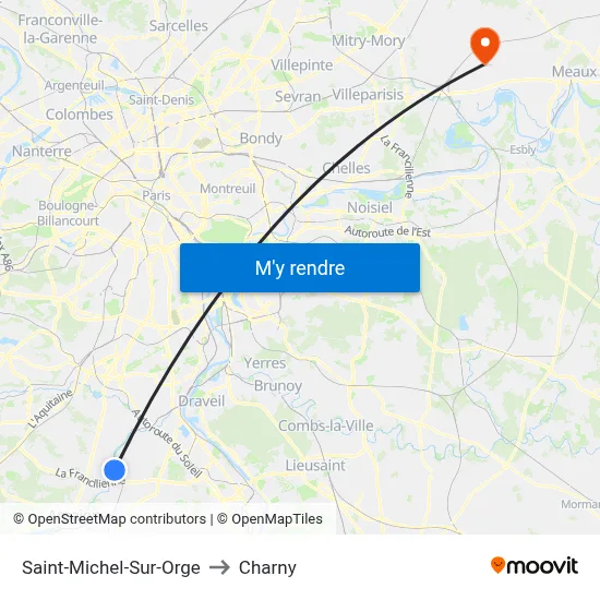 Saint-Michel-Sur-Orge to Charny map