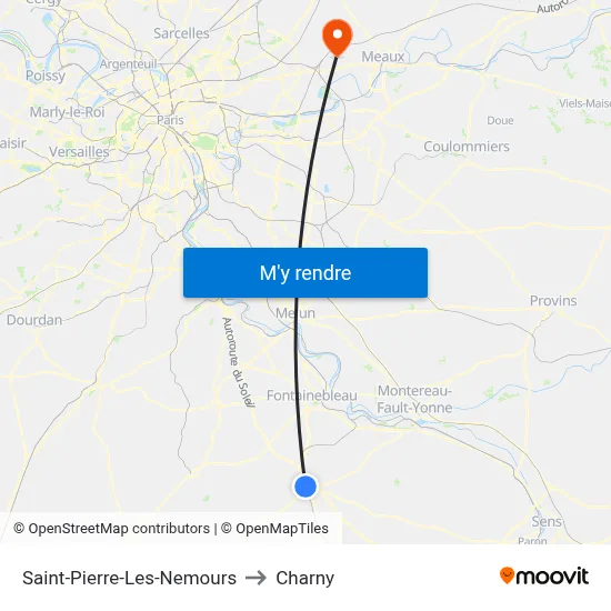 Saint-Pierre-Les-Nemours to Charny map
