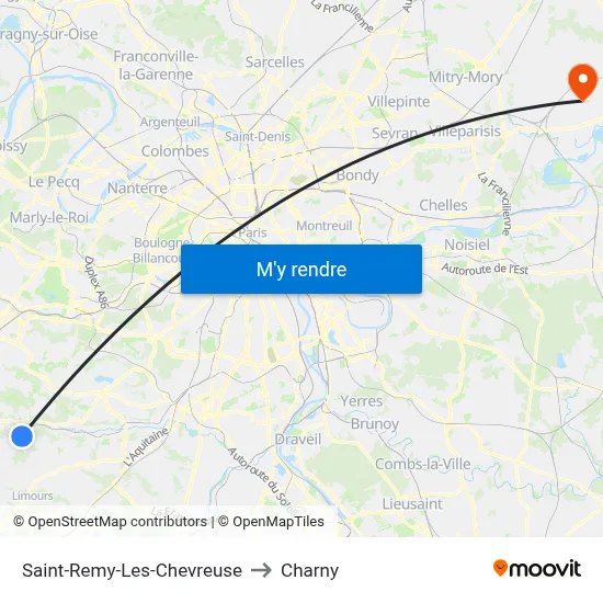 Saint-Remy-Les-Chevreuse to Charny map