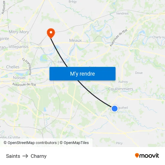 Saints to Charny map