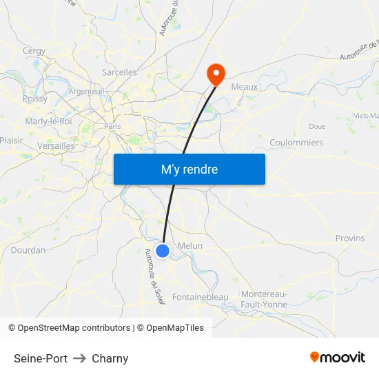 Seine-Port to Charny map