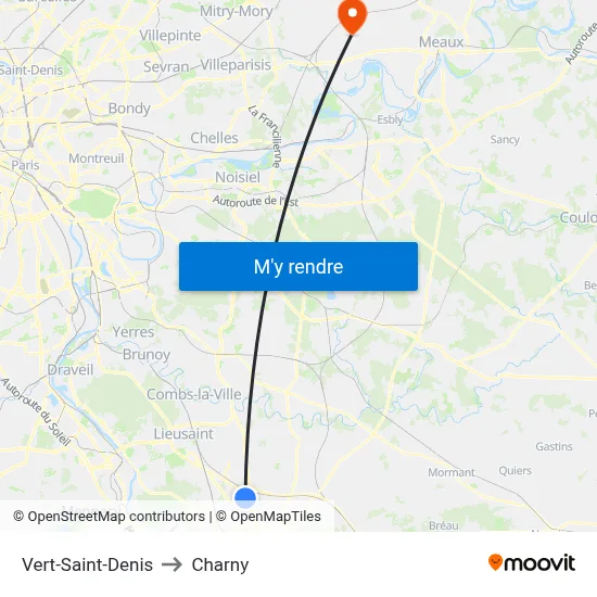 Vert-Saint-Denis to Charny map