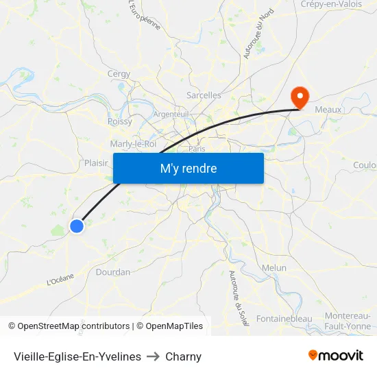 Vieille-Eglise-En-Yvelines to Charny map