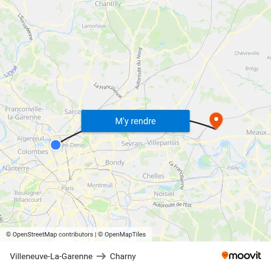 Villeneuve-La-Garenne to Charny map