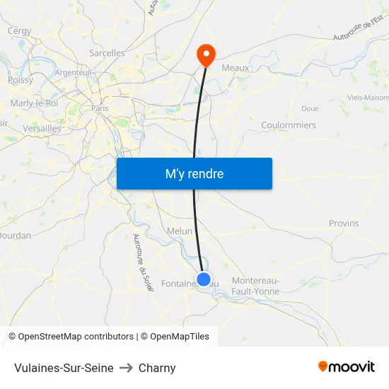 Vulaines-Sur-Seine to Charny map
