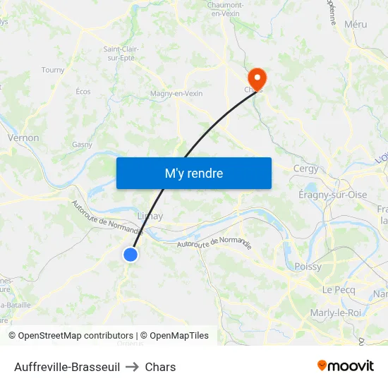 Auffreville-Brasseuil to Chars map