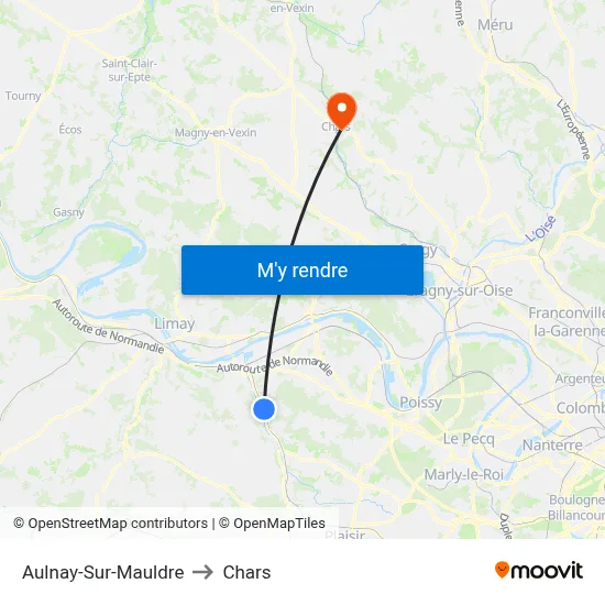 Aulnay-Sur-Mauldre to Chars map