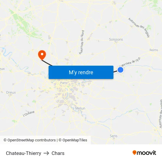 Chateau-Thierry to Chars map