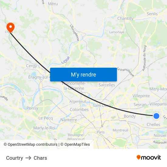 Courtry to Chars map
