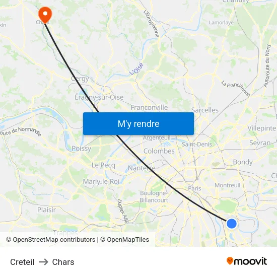 Creteil to Chars map