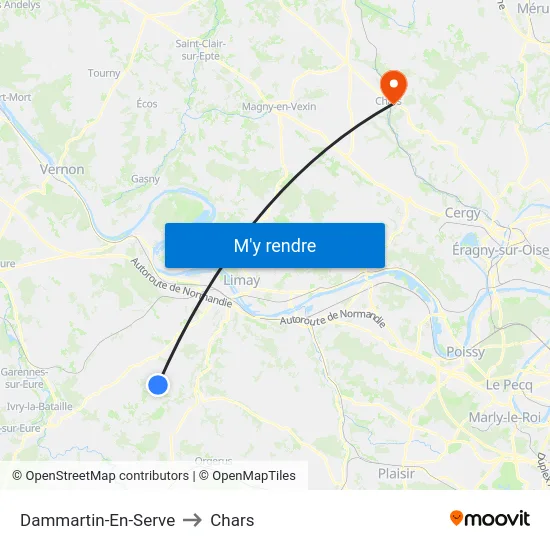 Dammartin-En-Serve to Chars map