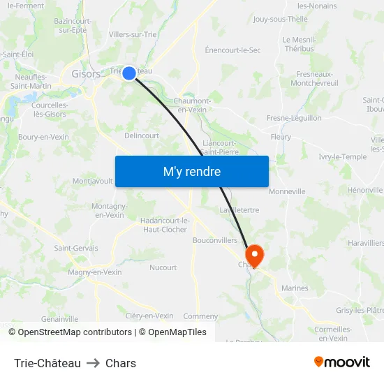 Trie-Château to Chars map