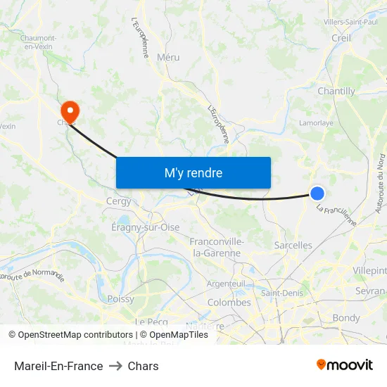 Mareil-En-France to Chars map