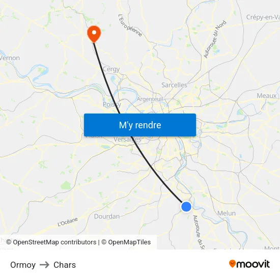 Ormoy to Chars map