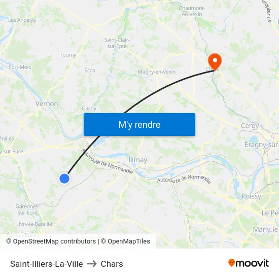 Saint-Illiers-La-Ville to Chars map