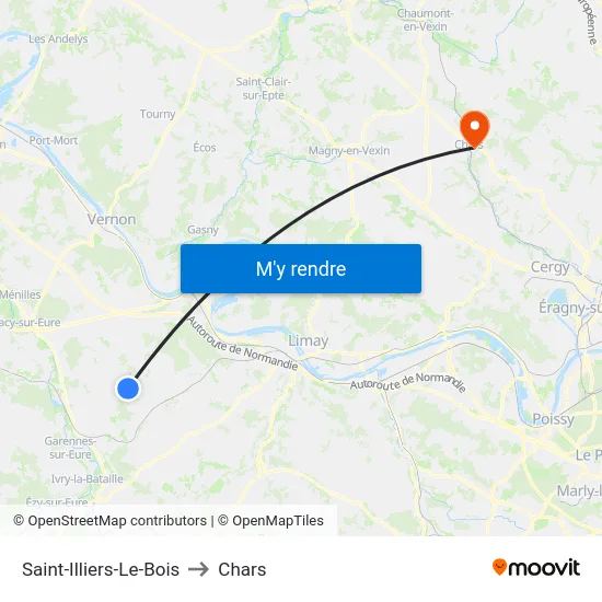Saint-Illiers-Le-Bois to Chars map