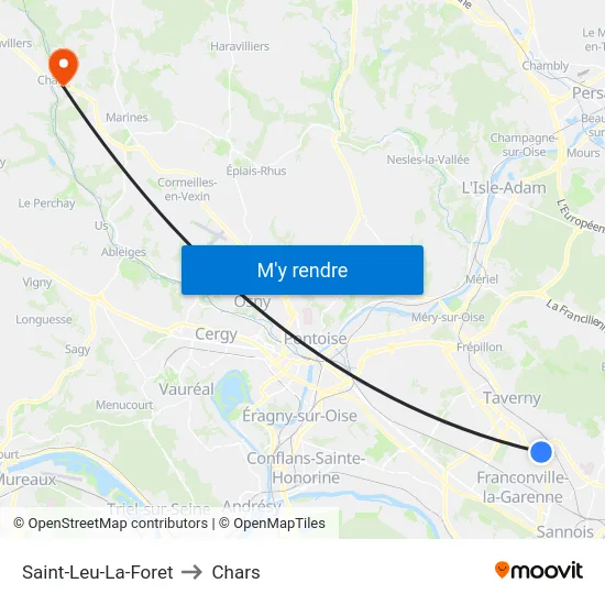Saint-Leu-La-Foret to Chars map