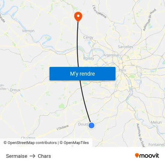 Sermaise to Chars map