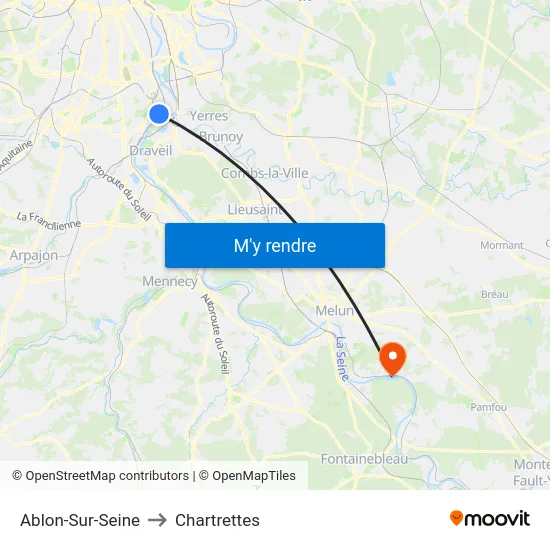 Ablon-Sur-Seine to Chartrettes map