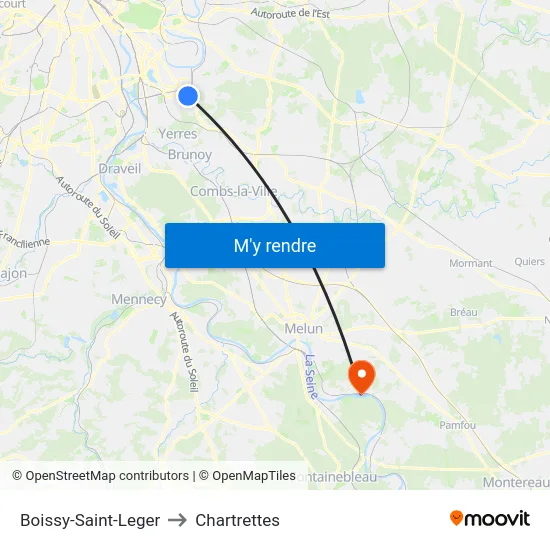 Boissy-Saint-Leger to Chartrettes map