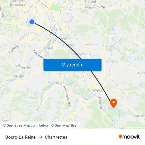 Bourg-La-Reine to Chartrettes map