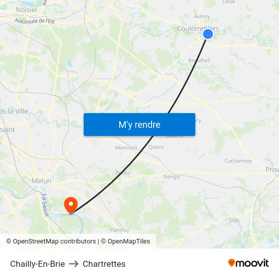 Chailly-En-Brie to Chartrettes map