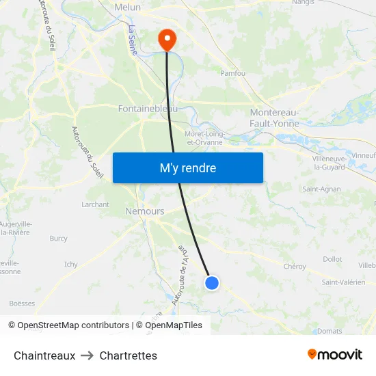 Chaintreaux to Chartrettes map