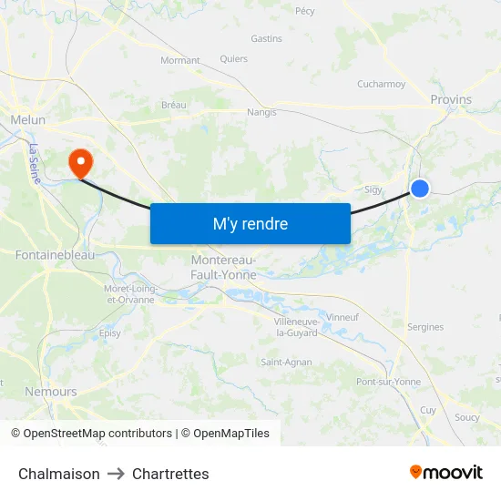 Chalmaison to Chartrettes map