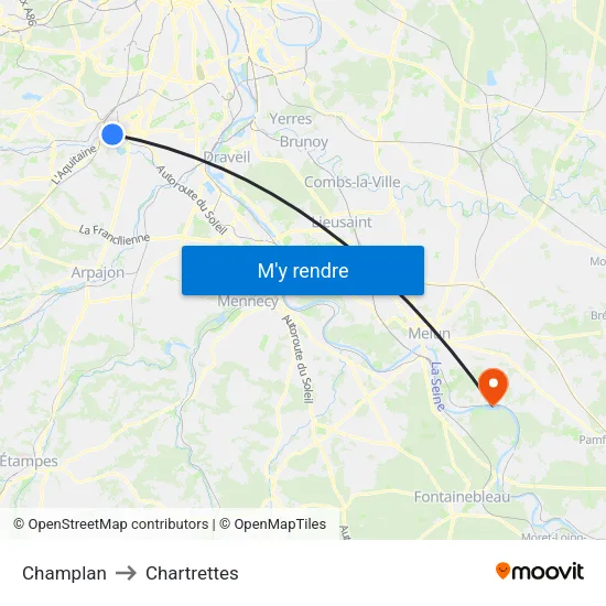 Champlan to Chartrettes map