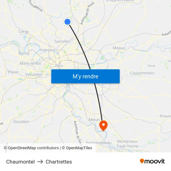 Chaumontel to Chartrettes map
