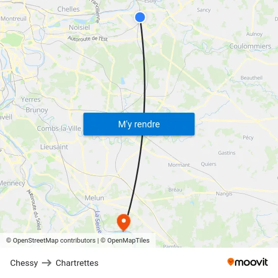 Chessy to Chartrettes map