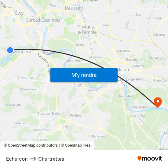 Echarcon to Chartrettes map