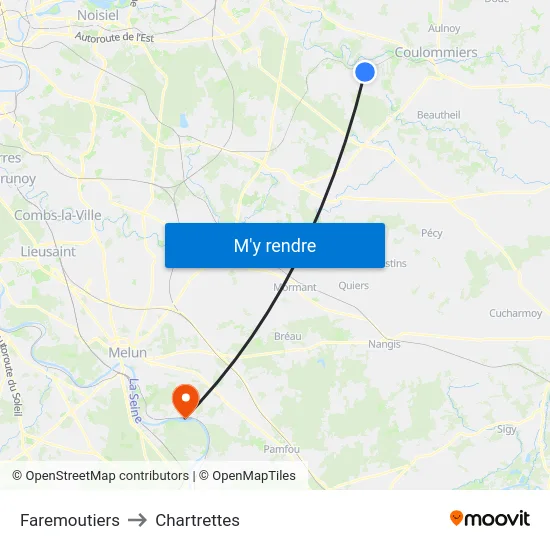 Faremoutiers to Chartrettes map
