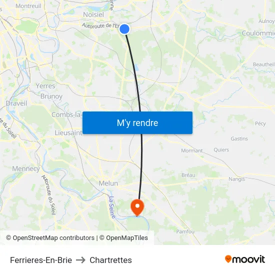 Ferrieres-En-Brie to Chartrettes map