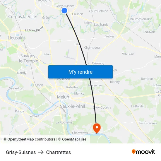 Grisy-Suisnes to Chartrettes map