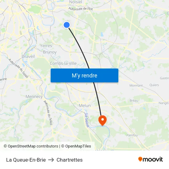 La Queue-En-Brie to Chartrettes map