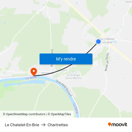 Le Chatelet-En-Brie to Chartrettes map