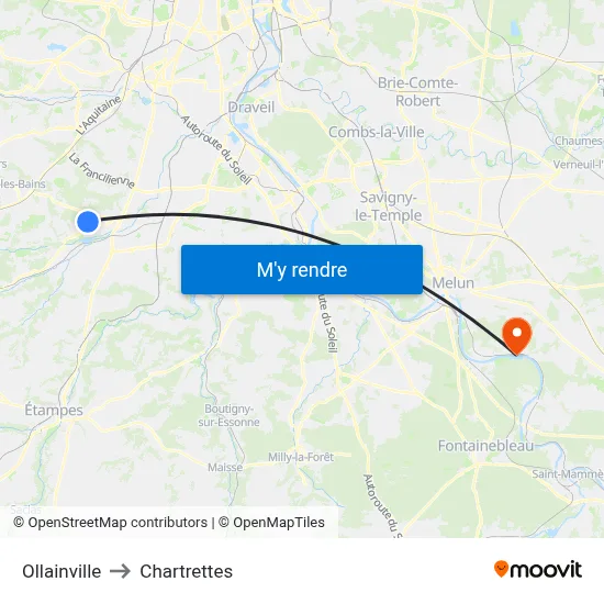 Ollainville to Chartrettes map