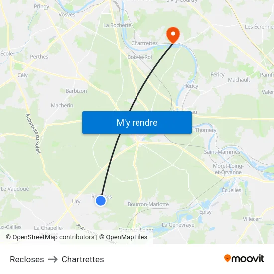 Recloses to Chartrettes map