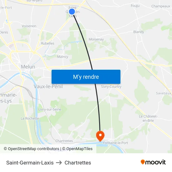 Saint-Germain-Laxis to Chartrettes map