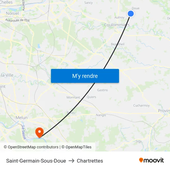 Saint-Germain-Sous-Doue to Chartrettes map
