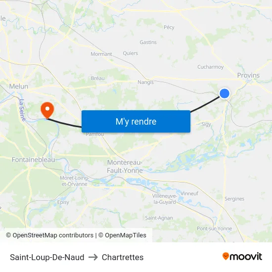 Saint-Loup-De-Naud to Chartrettes map