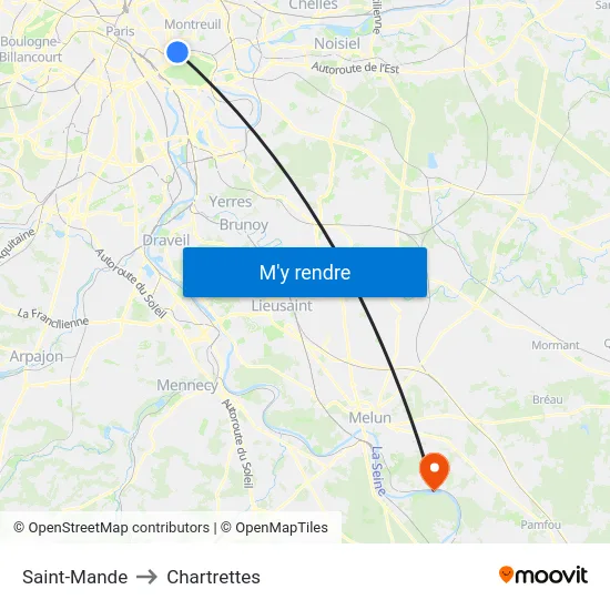 Saint-Mande to Chartrettes map
